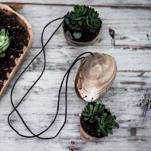 Seashell Trinket Box Necklace, Zippered, Fabric Adjustable Strap, Handmade